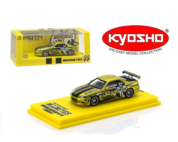 Kyosho 07134LM1 Nissan Skyline GT-R R34 MOONEYES Yellow Green