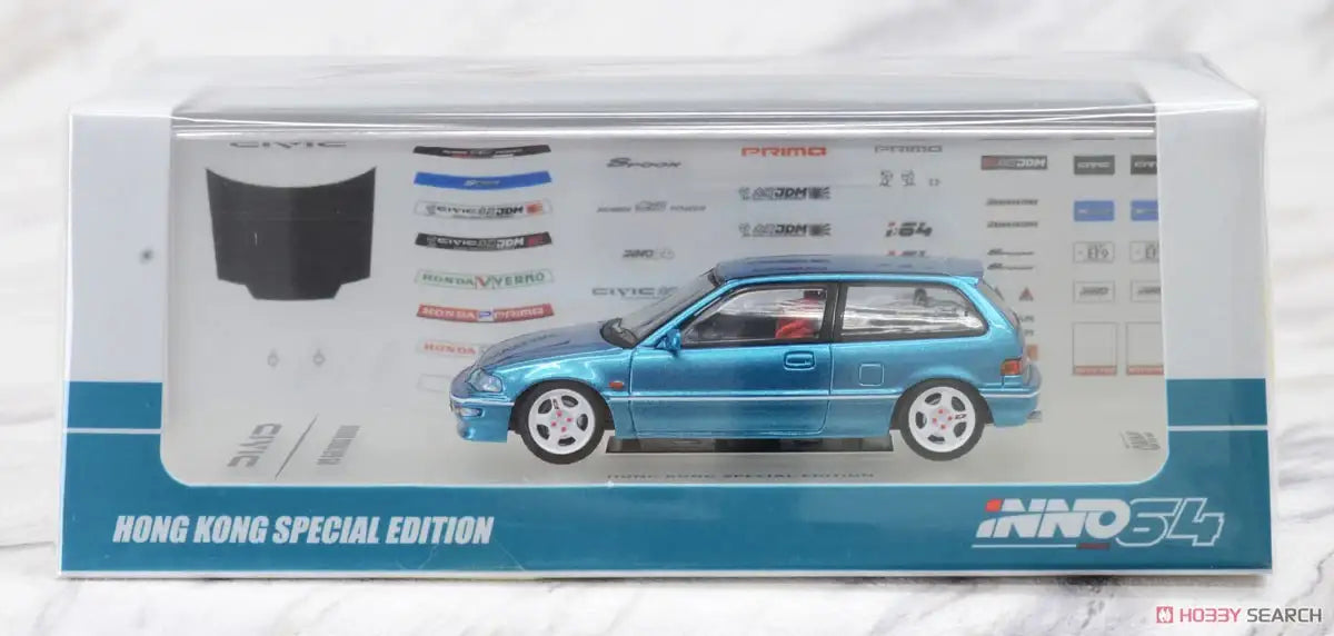 Inno64 Honda Civic EF9 SiR 1990 Metallic Green (Hong Kong Exclusive)