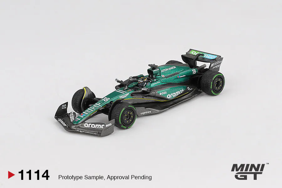 Mini GT #1114 Aston Martin AMR24 #18 Lance Stroll 2024 F1 Canadian GP