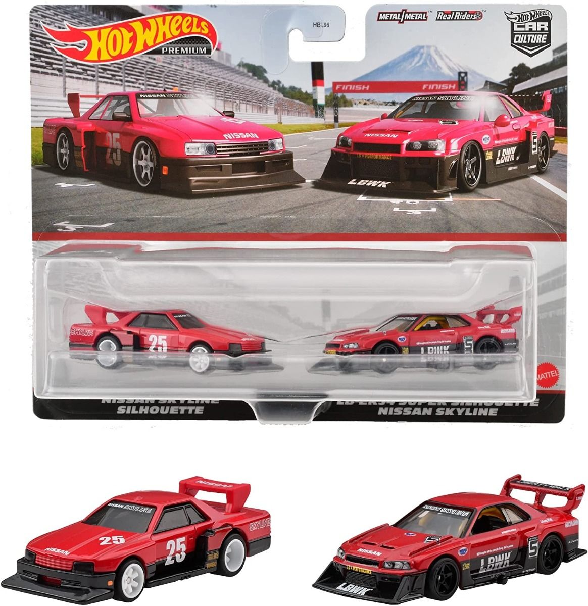 Hot Wheels Car Culture Premium 2 Pack LB-ER34 Silhouette Nissan Skyline