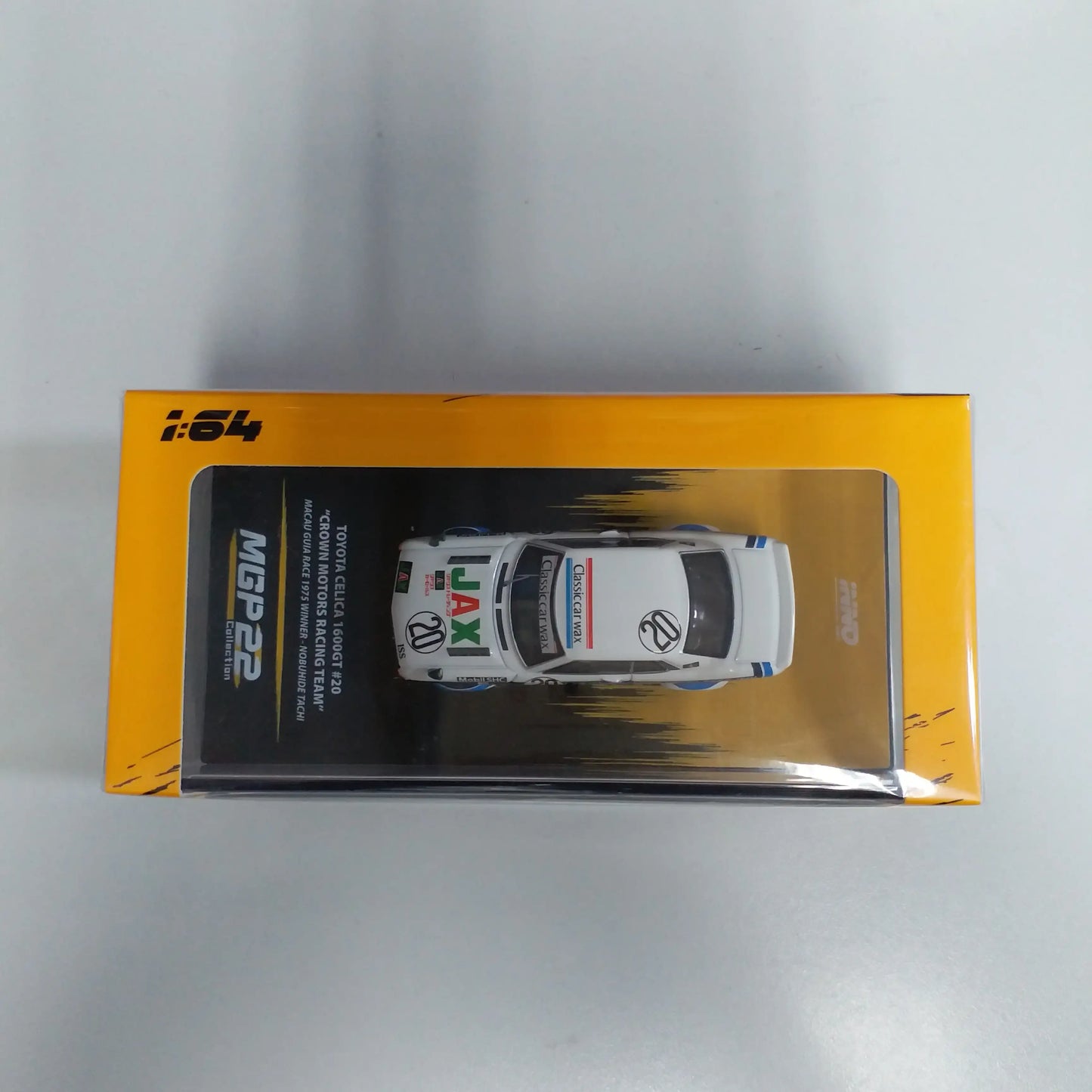 Inno64 Inno64 1:64 Scale Toyota Celica 1600GT #20 Crown Motors Racing Team Macau Guia Race Winner 1975 Macau Grand Prix 2022 Special Edition