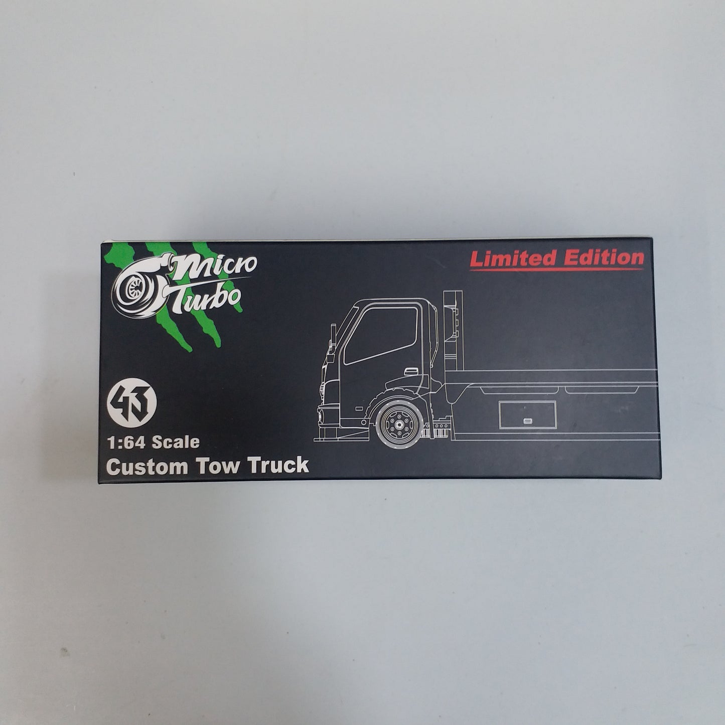 Micro turbo 1/64 Monster Hino 300 Flatbed Tow Truck