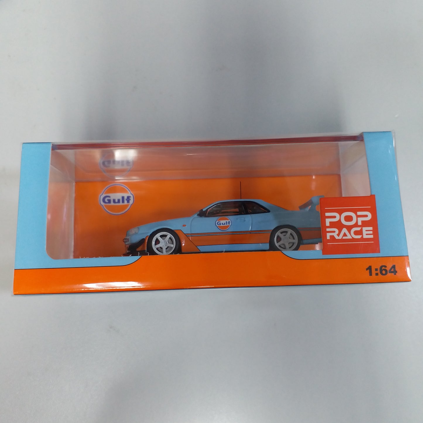 Pop Race 1:64 GT-R R34 "Gulf" Livery