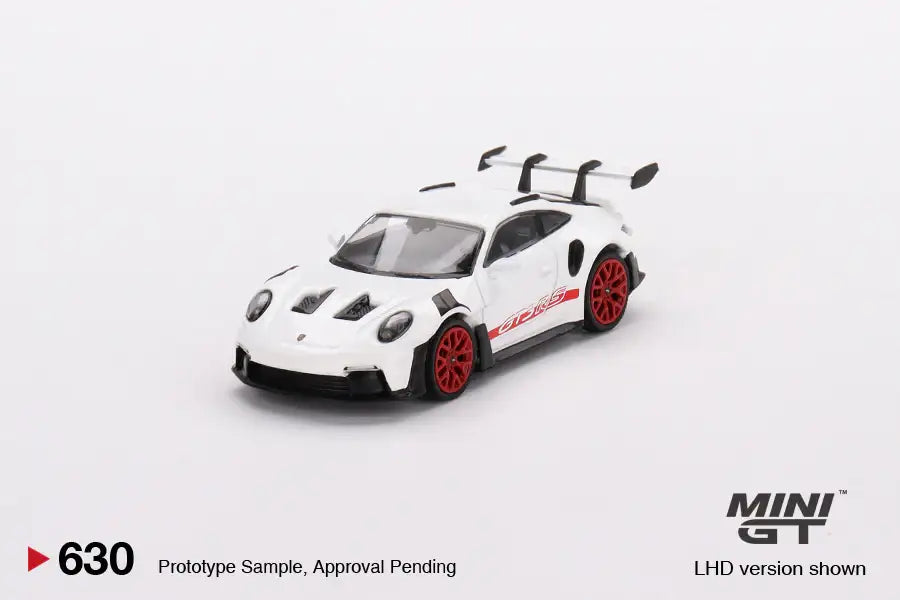 Mini GT Mini GT #630 Porsche 911 (992) GT3 RS White with Pyro Red Accent Package