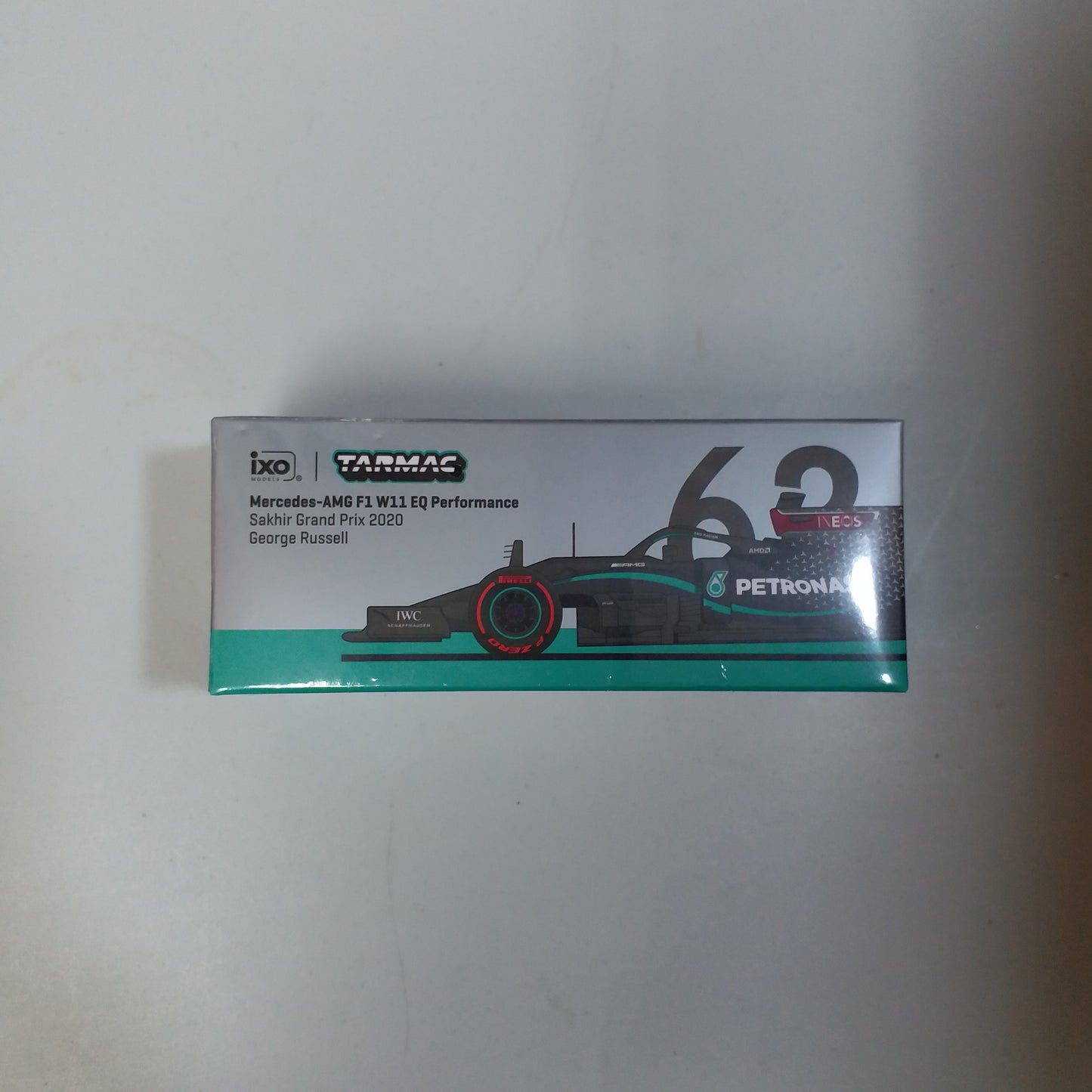 Tarmac Works 1:64 Scale Mercedes-AMG F1 W11 EQ Performance Sakhir Grand Prix 2020 George Russell