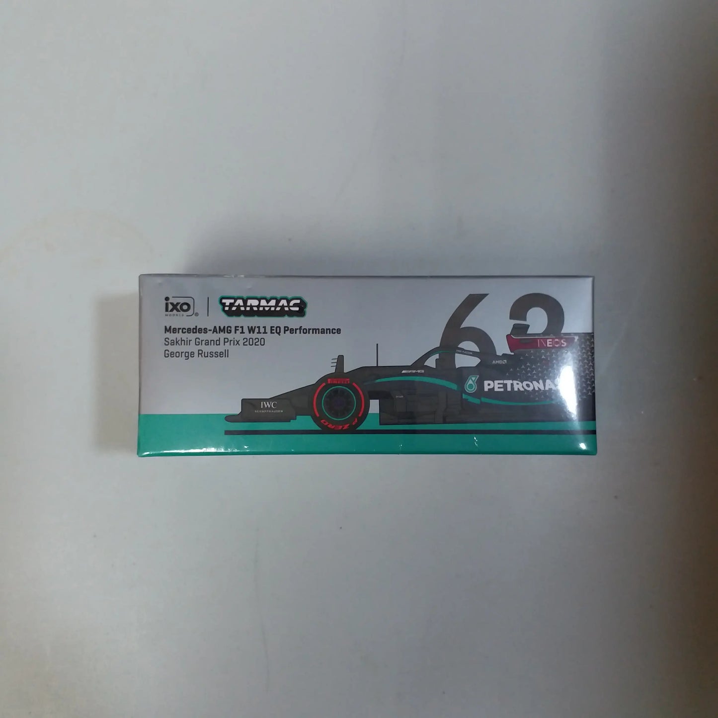 Tarmac Works 1:64 Scale Mercedes-AMG F1 W11 EQ Performance Sakhir Grand Prix 2020 George Russell