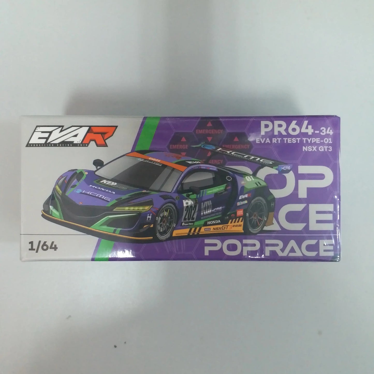 Pop Race Pop Race 1:64 Honda NSX GT3 EVO22 EVA Test Type-01 KCMG #202