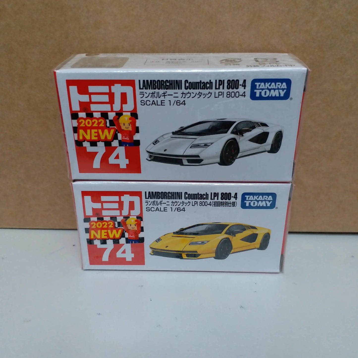 Takara Tomy Tomica #74 Lamborghini Countach LPI 800-4 Set Of Two 2022