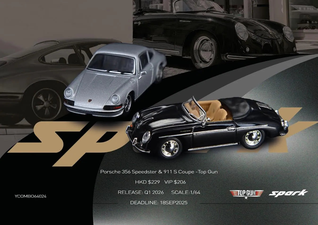 Sparky x Tiny 1/64 Porsche 356 Speedster & 911 S Coupe(Tiny Exclusive )