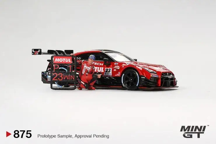 Mini GT MINI GT #875 Nissan GT-R NISMO #23 "MOTUL AUTECH GT-R 2021" SUPER GT SERIES Suzuka winner W/ Matsuda Figure Tsugio Matsuda Collection No.2