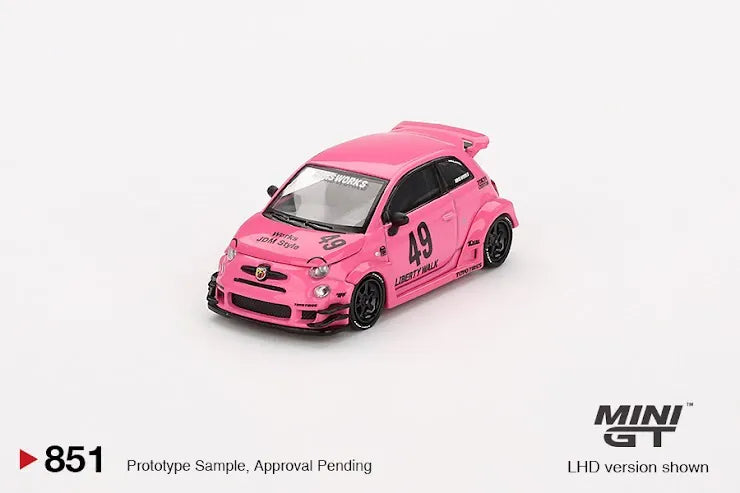 MINI GT #851 ABARTH 595 LB-WORKS x Abas Works Pink