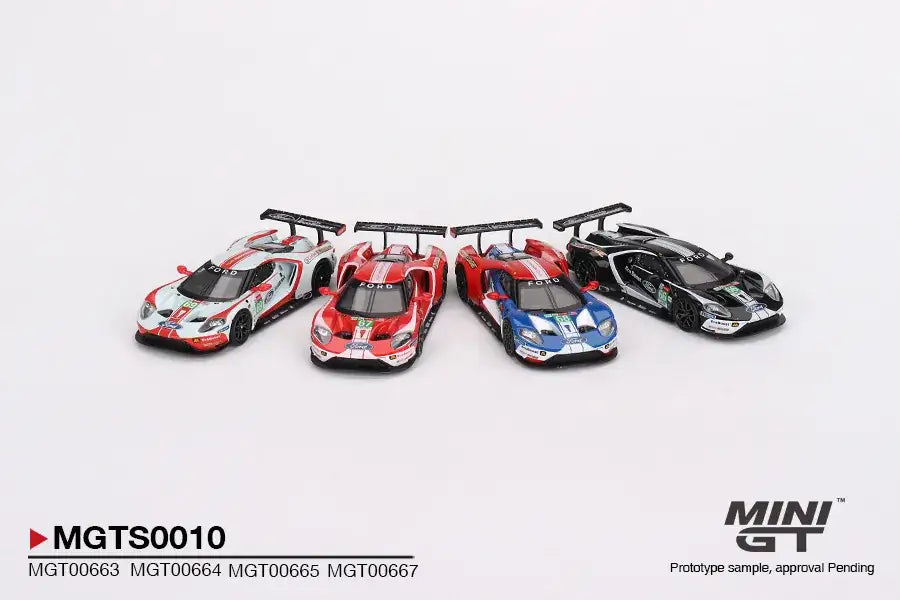 Mini GT MGTS010 Ford GT LMGTE PRO 2019 24 Hrs of Le Mans Ford Chip Ganassi Team 4 Cars Set Limited Edition 3000