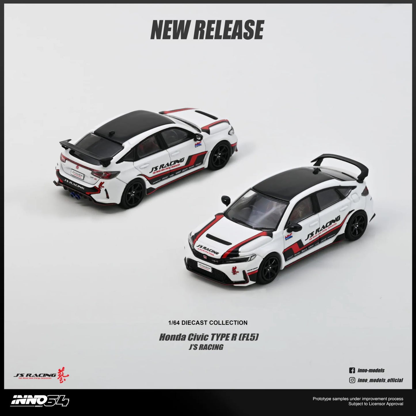 INNO64 IN64-FL5JS-WHI Honda Civic Type R FL5 J'S Racing White-Inno64-1:64-Mobile Garage HK