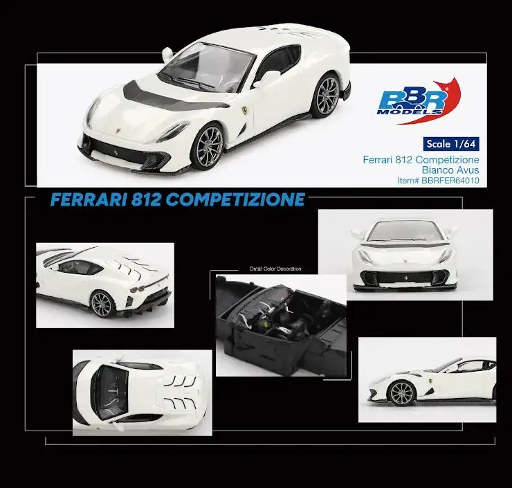 BBR Models 1/64 Ferrari 812 Competizione Bianco Avus