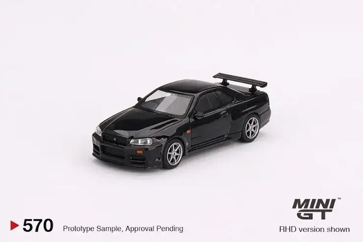 Mini GT Mini GT #570 Nissan Skyline GT-R (R34) V-Spec Black Pearl