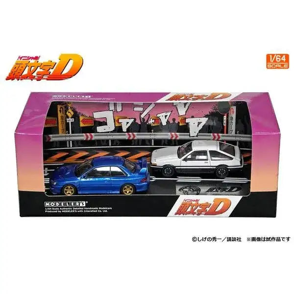Modeler's 1:64 Scale Initial D Set Vol.22 Takumi Fujiwara Toyota Trueno AE86 & Bunta Fujiwara Subaru Impreza GC8