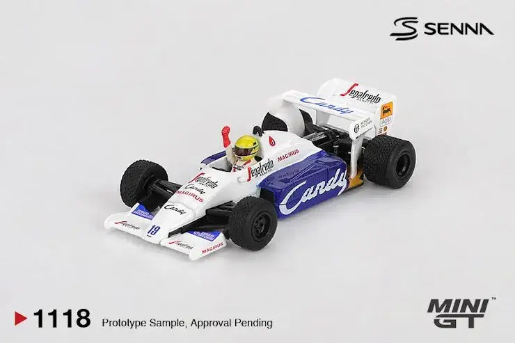 Mini GT MINI GT #1118 ( MGT01118-BL ) Toleman TG184 #19 Ayrton Senna 1984 Monaco Grand Prix 2nd Place Blister packaging