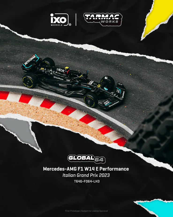 Tarmac Works 1:64 Scale Global64 Mercedes-AMG F1 W14 E Performance Italian Grand Prix 2023 Lewis Hamilton