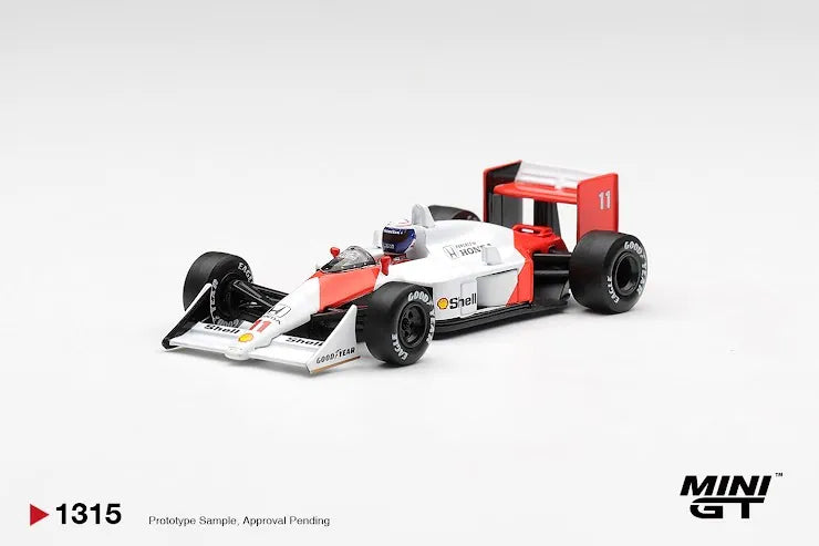 Mini GT #1315 McLaren MP4/4 #11 Alain Prost 1988 Canadian Grand Prix 2nd Place (MGT01315-L)