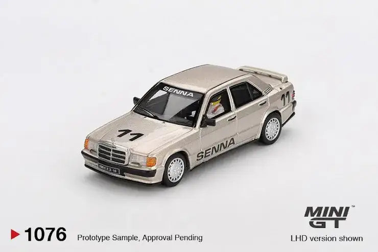 Mini GT MINI GT #1076 Mercedes-Benz 190 E 2.3-16 #11 Ayrton Senna 1984 Nürburgring Race of Champions w/ Figure (Blister Pack)