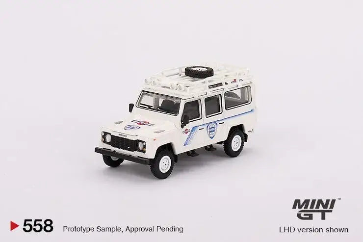 Mini GT Mini GT #558 Land Rover Defender 110 1991 Safari Rally Martini Racing Support Vehicle
