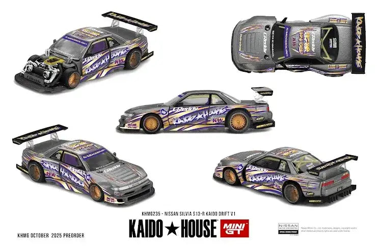 Mini GT Mini GT x Kaido House #235 Nissan Silvia S13-R KAIDO DRIFT V1