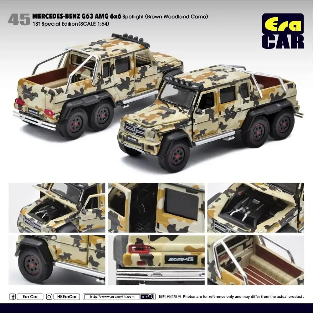 Era Car Era Car #45 Mercedes-Benz G63 AMG6X6 Brown Woodland Camo 1st Special Edition Scale 1:64