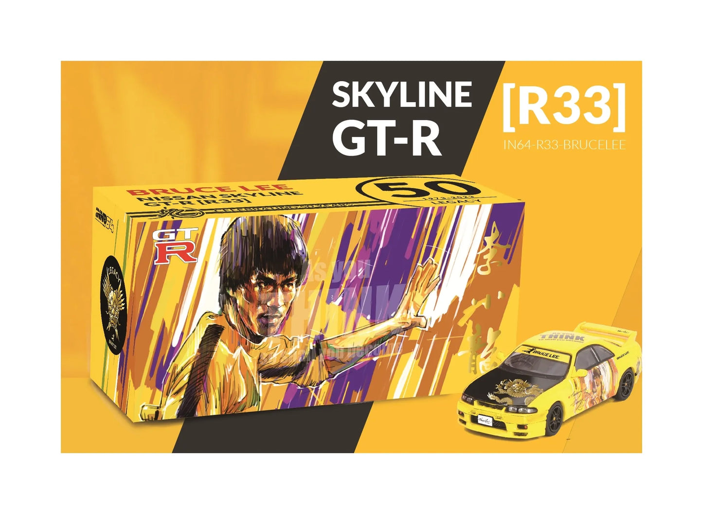 INNO64 x TOYEAST 1/64 NISSAN SKYLINE GT-R (R33) " Bruce Lee"