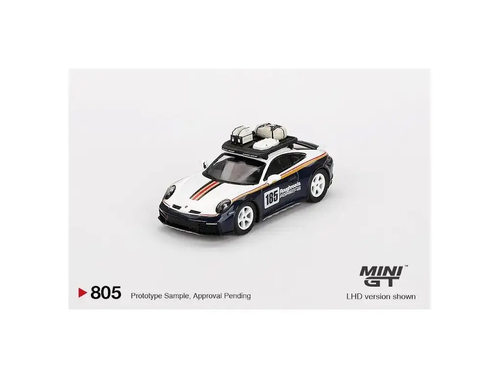 Mini GT Mini GT #805 Porsche 911 Dakar Rallye Design Package White/Gentian Blue Metallic