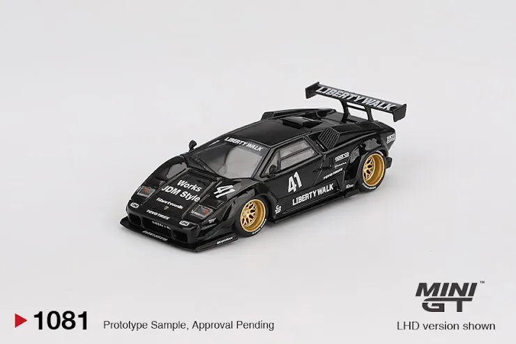 MINI GT #1081 Lamborghini Countach LB-WORKS Black (Blister Pack)