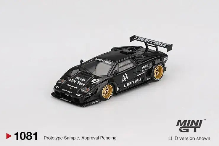 Mini GT MINI GT #1081 Lamborghini Countach LB-WORKS Black (Blister Pack)