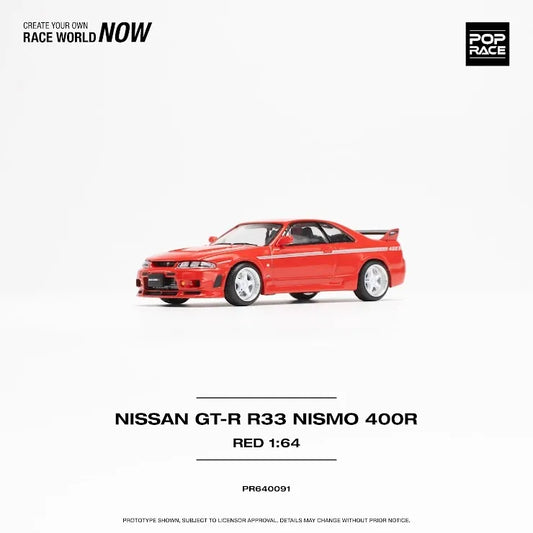 Pop Race 1:64 scale Nismo 400R Nissan GT-R R33 Red