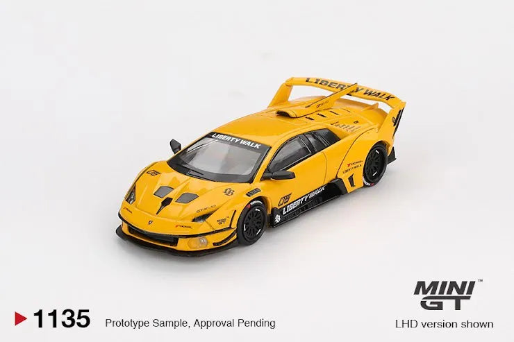 Mini GT 1:64 Scale #1135 LB-Silhouette WORKS MURCIELAGO GT Evo Yellow