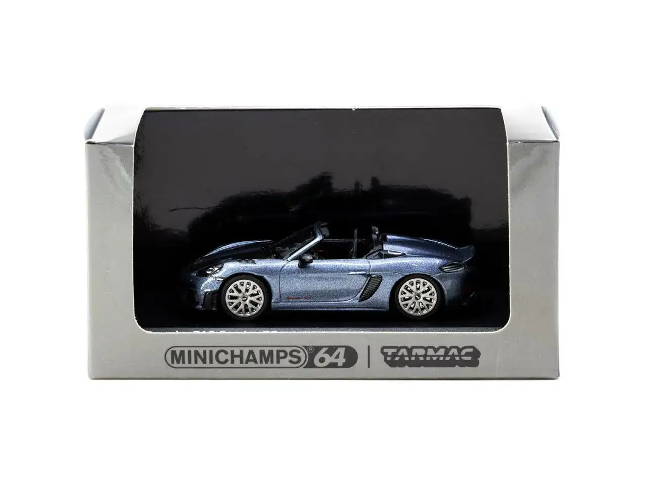 Tarmac Works x Minichamps 1/64 Porsche 718 Spyder RS Vanadium Grey Metallic