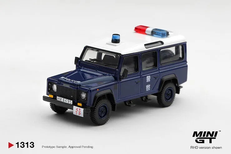 Mini GT #1313 Land Rover Defender 110 Royal HK Police Tai Po District HK Exclusive Blister Packaging