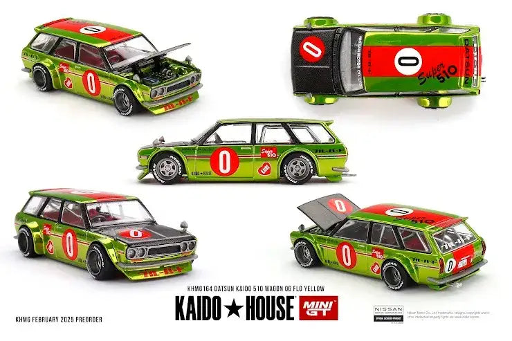 Mini GT Mini GT x Kaido House #164 Datsun KAIDO 510 Wagon OG Flo Yellow