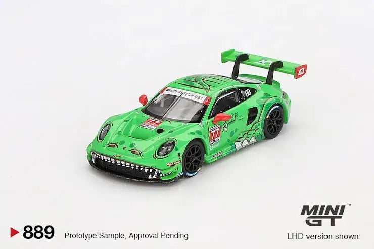 Mini GT Mini GT #889 Porsche 911 GT3 R #77 AO Racing 2024 IMSA Daytona 24 Hrs GTD Pro 2nd Place