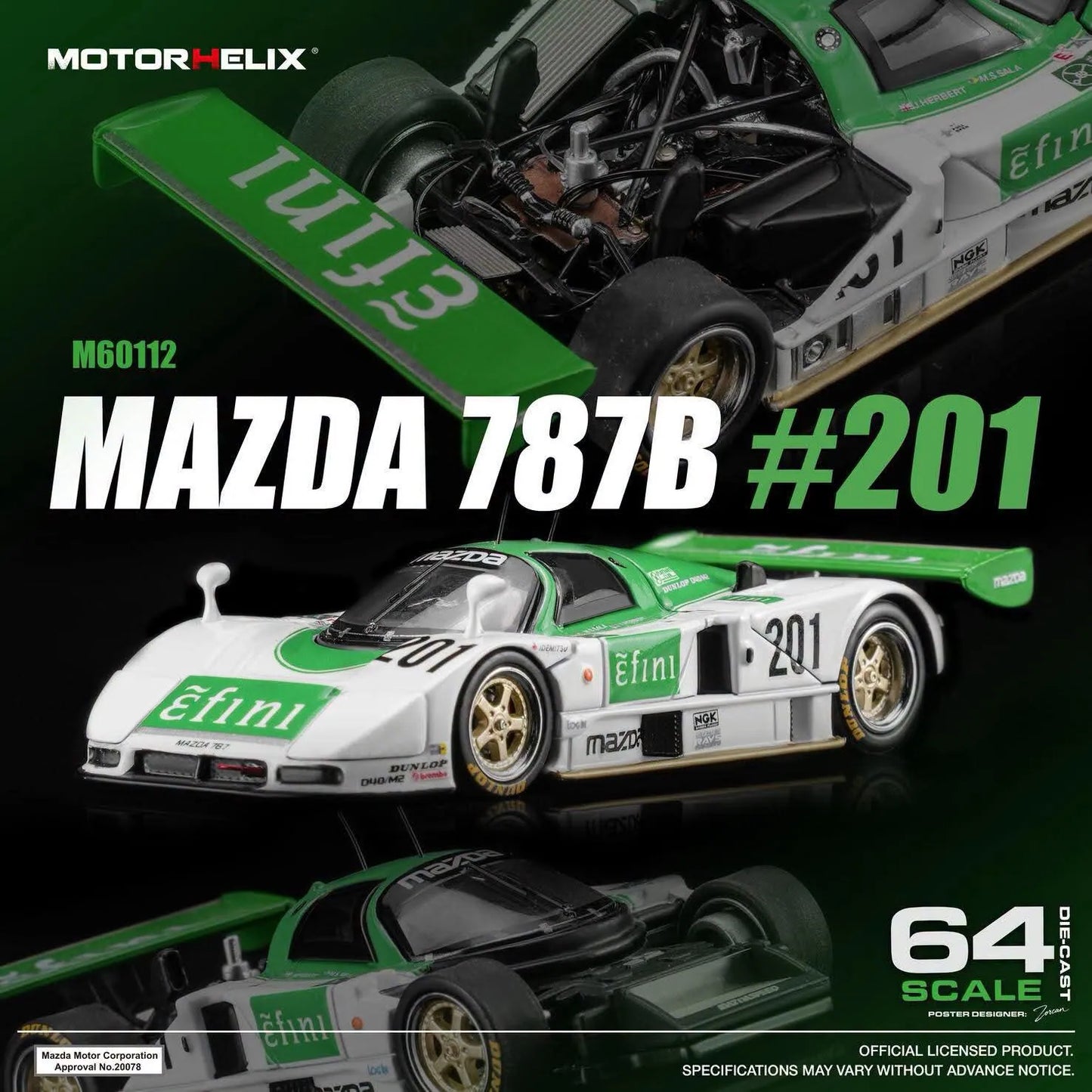 Motor Helix M60112 Mazda 787B #201 Efini Green White