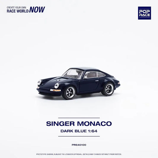 Pop Race 1:64 Scale Porsche Singer Monaco (MIDNIGHT BLUE)