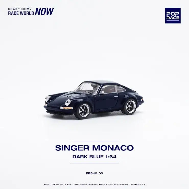 Pop Race 1:64 Scale Porsche Singer Monaco (MIDNIGHT BLUE)