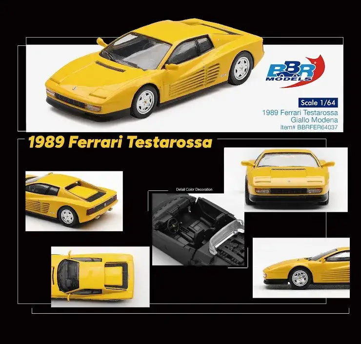 BBR Models 1:64 Scale 1989 Ferrari Testarossa Giallo Modena