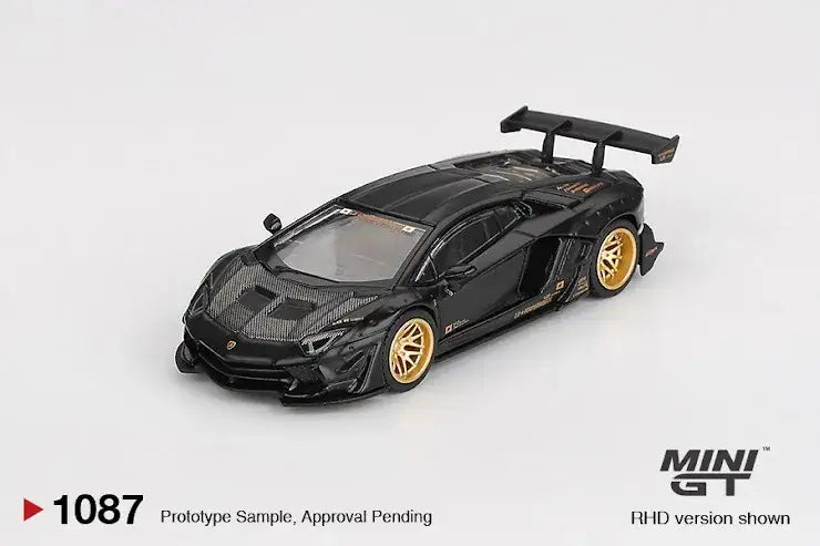 Mini GT MINI GT #1087 LB★WORKS Lamborghini Aventador Limited Edition Matte Black Blister Pack