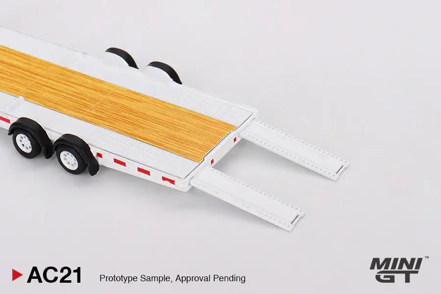 Mini GT #AC21 Car Hauler Trailer White