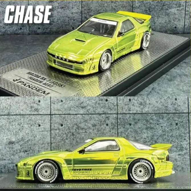 TMCS25 X Inno64 Nissan Skyline R32 Top Secret Chrome Gold & Mazda RX-7 FC3S “Pandem” Frozen Green Set