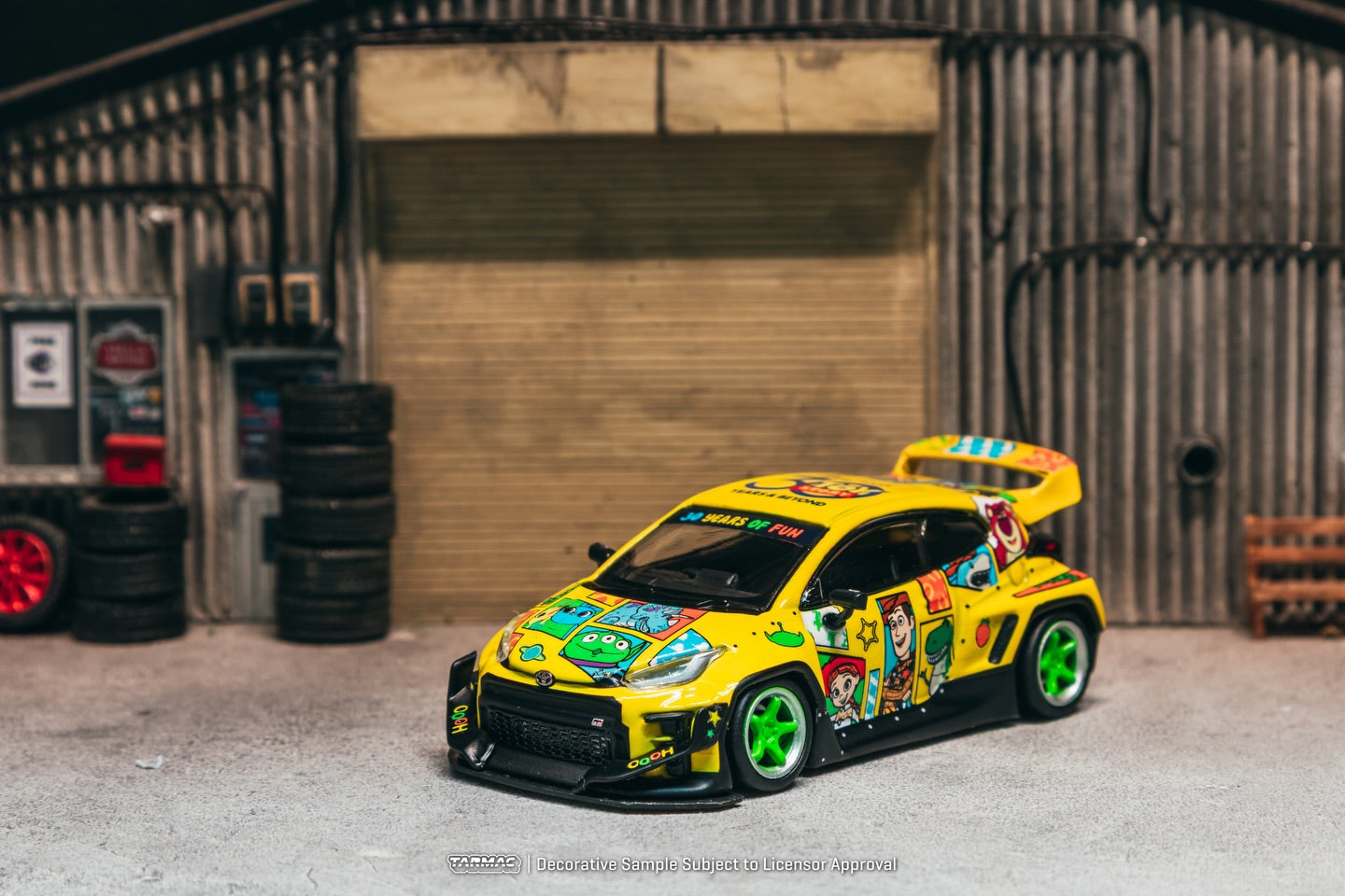 Tarmac Works x Tokyo Auto Salon Hong Kong 2025 exclusive Pandem Toyota GR Yaris Toy Story 30th Anniversary