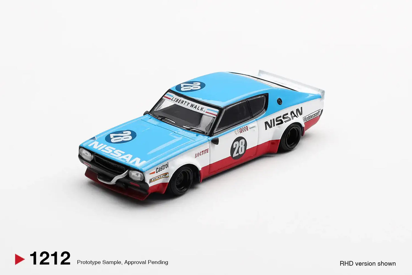 Mini GT 1:64 Scale Nissan Skyline Kenmeri Liberty Walk Nissan Racing '75 concept