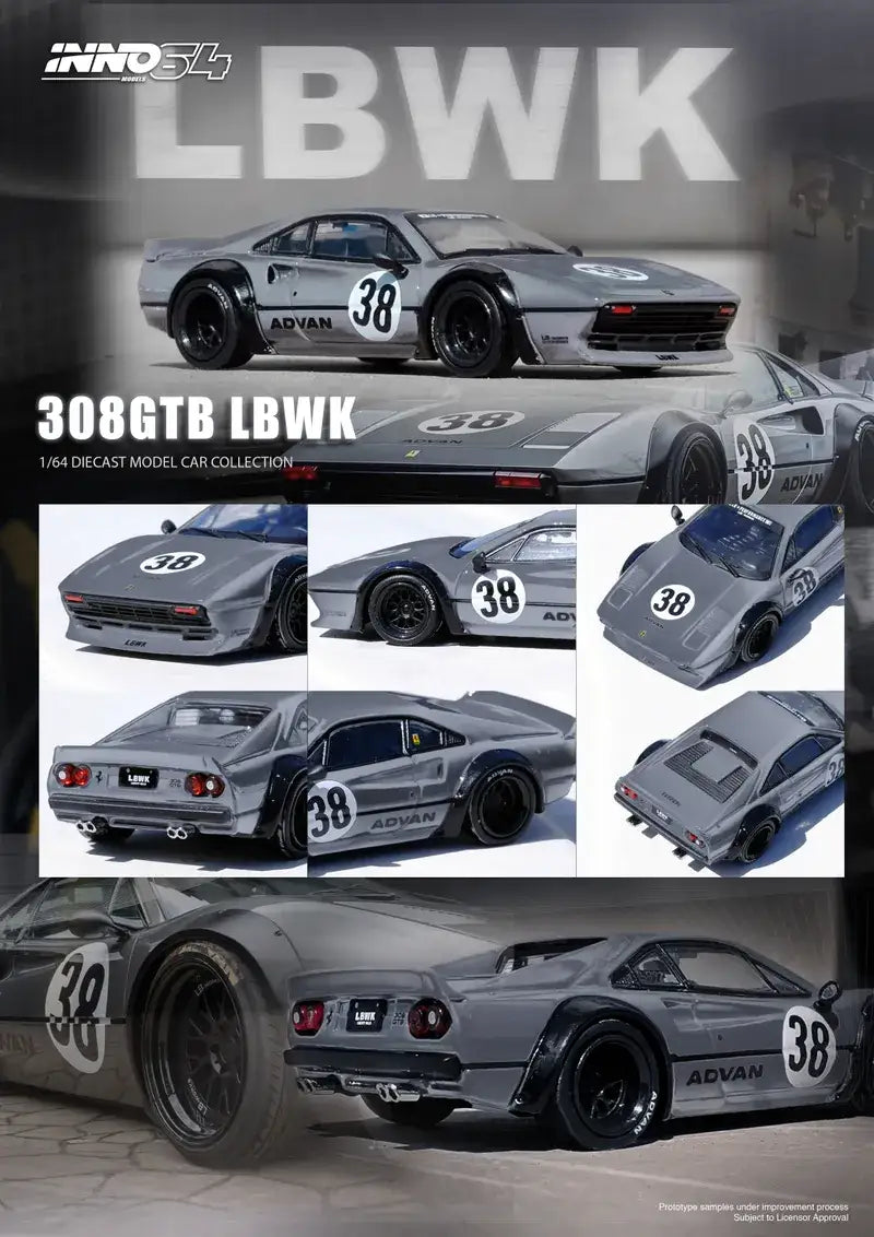 INNO64 1/64 Ferrari LBWK 308 GREY