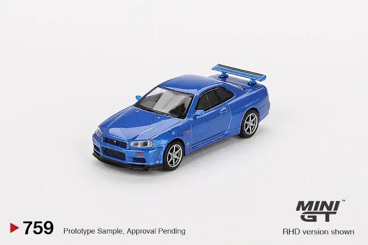 Mini GT Mini GT #759 Nissan Skyline GT-R (R34) V-Spec Bayside Blue
