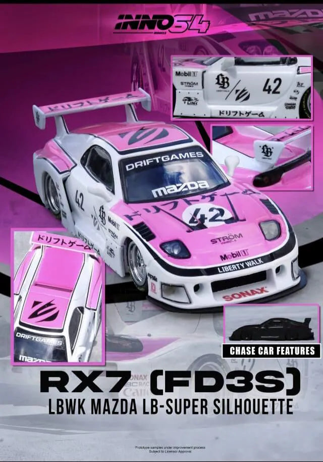 Inno64 1:64 Scale Mazda RX7 (FD3S) LB-Super Silhouette "Drift Games 2025"