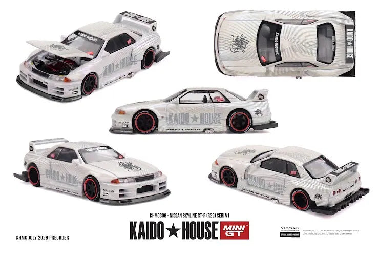 Kaido House x Mini GT #306 Nissan Skyline GT-R (R32) Seri V1